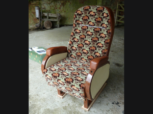Our fabric, as fitted to a replica Chapman Recliner armchair, for a 1952 touring coach