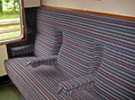 2nd class seating in coach 35308 at the Gloucestershire & Warwickshire Railway